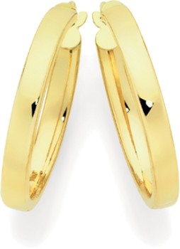 9ct-Gold-20mm-Square-Tube-Hoop-Earrings on sale