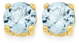 9ct-Gold-Blue-Topaz-Stud-Earrings on sale
