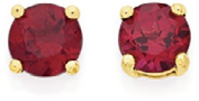 9ct-Gold-Created-Ruby-Stud-Earrings on sale