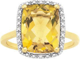 Manhattan-G-Cocktail-Ring-Collection-9ct-Gold-Honey-Quartz-Long-Cushion-Shape-Ring on sale