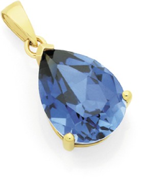 9ct-Gold-Created-Sapphire-Pendant on sale
