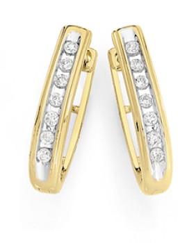 9ct-Gold-Diamond-Nick-Set-Huggie-Earrings on sale