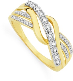 9ct-Two-Tone-Gold-Diamond-Swirl-Crossover-Ring on sale
