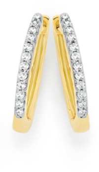 9ct-Gold-Diamond-Fine-Huggie-Earrings on sale