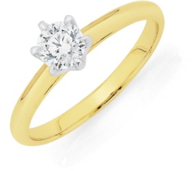 Alora-14ct-Gold-12-Carat-Lab-Grown-Diamond-Solitaire-Ring on sale
