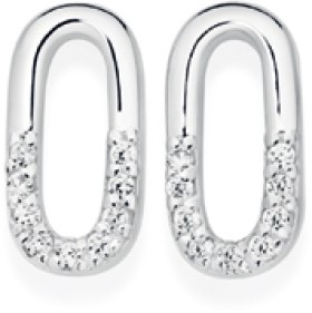 Sterling-Silver-Cubic-Zirconia-Small-Paperclip-Stud-Earrings on sale