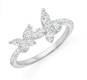 Sterling-Silver-Flutter-Cubic-Zirconia-Butterfly-Kisses-Ring on sale