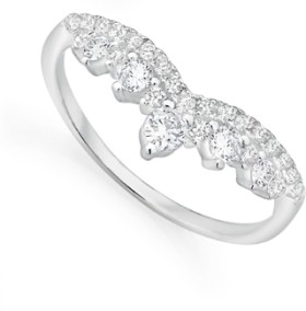 Sterling-Silver-Cubic-Zirconia-Tiara-Ring on sale