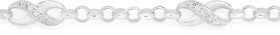 Sterling-Silver-19cm-Belcher-With-Cubic-Zirconia-Infinity-Link-Bracelet on sale
