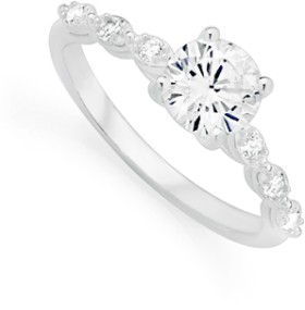Sterling-Silver-Cubic-Zirconia-Claw-Solitaire-Multi-Marquise-Band on sale