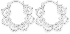 Sterling-Silver-Boho-Multi-Scroll-Hearts-Creole-Earrings on sale