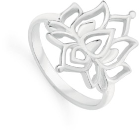 Sterling-Silver-Boho-Lotus-Cutout-Ring on sale
