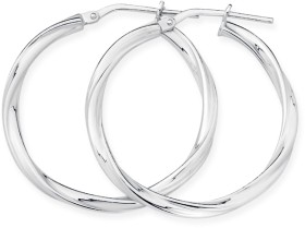 Sterling-Silver-25mm-Ribbon-Twist-Hoop-Earrings on sale