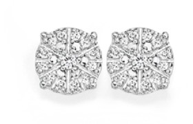 9ct-White-Gold-Diamond-Sparkle-Cluster-Stud-Earrings on sale