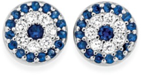 Sterling-Silver-Round-Dark-Blue-Cubic-Zirconia-Evil-Eye-Stud-Earrings on sale