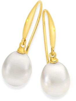 9ct-Gold-Cultured-Freshwater-Pearl-Earrings on sale