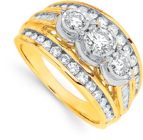 9ct-Gold-Diamond-Trilogy-Wide-Band on sale