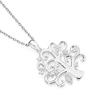 Sterling-Silver-Cubic-Zirconia-Tree-of-Life-Pendant on sale
