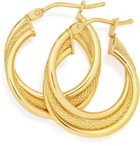 9ct-Gold-15mm-Hoop-Earrings on sale