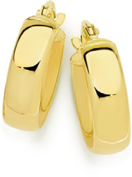9ct-Gold-4x10mm-Polished-Hoop-Earrings on sale