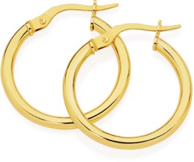 9ct-Gold-2x15mm-Hoop-Earrings on sale