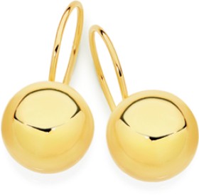 9ct-Gold-8mm-Euroball-Earrings on sale