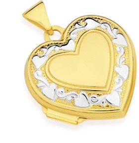 9ct-Gold-Two-Tone-18mm-Heart-Locket on sale