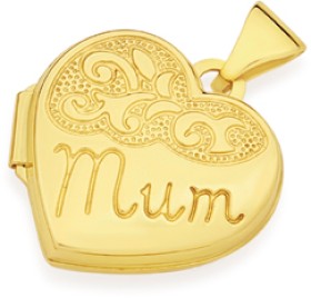 9ct-Gold-15mm-Mum-Heart-Locket on sale