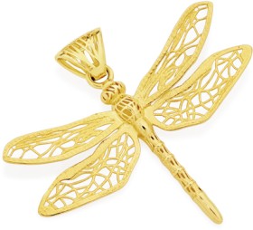 9ct-Gold-Filigree-Dragonfly-Pendant on sale