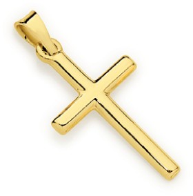 9ct-Gold-21mm-Plain-Cross-Pendant on sale