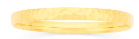 9ct-Gold-6x65mm-Hollow-Hammered-Bangle on sale