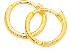 9ct-Gold-Kids-15x7mm-Fine-Polished-Huggie-Earrings on sale
