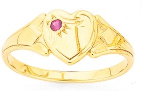 9ct-Gold-Kids-Heart-Signet-Ring on sale