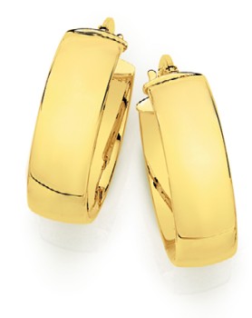 9ct-Gold-6x15mm-Half-Round-Hoop-Earrings on sale