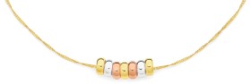 9ct-Gold-Tri-Tone-Medium-7-Lucky-Rings-on-45cm-9ct-Gold-Chain on sale