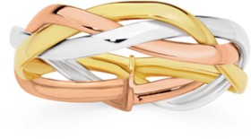9ct-Gold-Tri-Tone-Holllow-Loose-Plait-Dress-Ring on sale