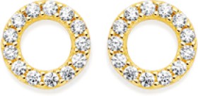 9ct-Gold-Cubic-Zirconia-Open-Circle-Stud-Earrings on sale