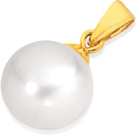 9ct-Gold-Cultured-Fresh-Water-Button-Pearl-Pendant on sale