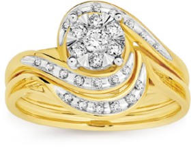 9ct-Gold-Diamond-Bridal-Set on sale