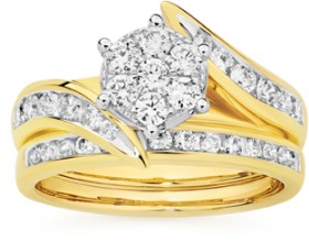 18ct-Gold-Diamond-Bridal-Set on sale