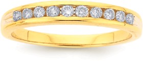 9ct-Gold-Diamond-Channel-Set-Band on sale