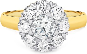 Alora-14ct-Gold-175-Carats-Lab-Grown-Diamond-Flower-Ring on sale