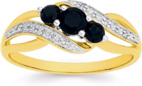 9ct-Gold-Sapphire-Diamond-Ring on sale