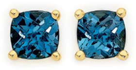 9ct-Gold-London-Blue-Topaz-Stud-Earrings on sale