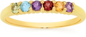9ct-Gold-Multi-Gemstone-Claw-Set-Dress-Ring on sale