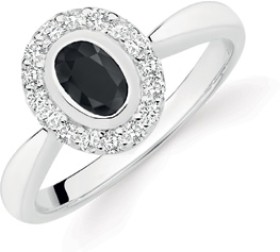 Sterling-Silver-Black-Cubic-Zirconia-Cluster-Ring on sale