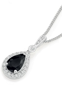 Sterling-Silver-Black-Cubic-Zirconia-Cluster-Pendant on sale