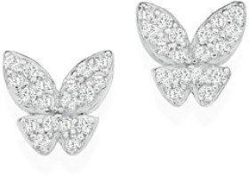 Sterling-Silver-Pave-Cubic-Zirconia-Cluster-Stud-Earrings on sale