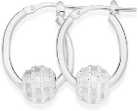 Sterling-Silver-Hoop-with-Stripe-Ball-Earrings on sale