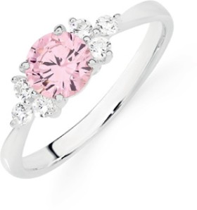 Sterling-Silver-Pink-Cubic-Zirconia-Dress-Ring on sale